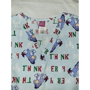 Disney Christmas Scrub Top Eeore size Large